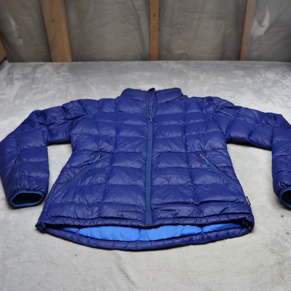 REI Down Jacket‎ Womens Small Blue 650 Fill Insulated Wind Rain Quilted Puffer